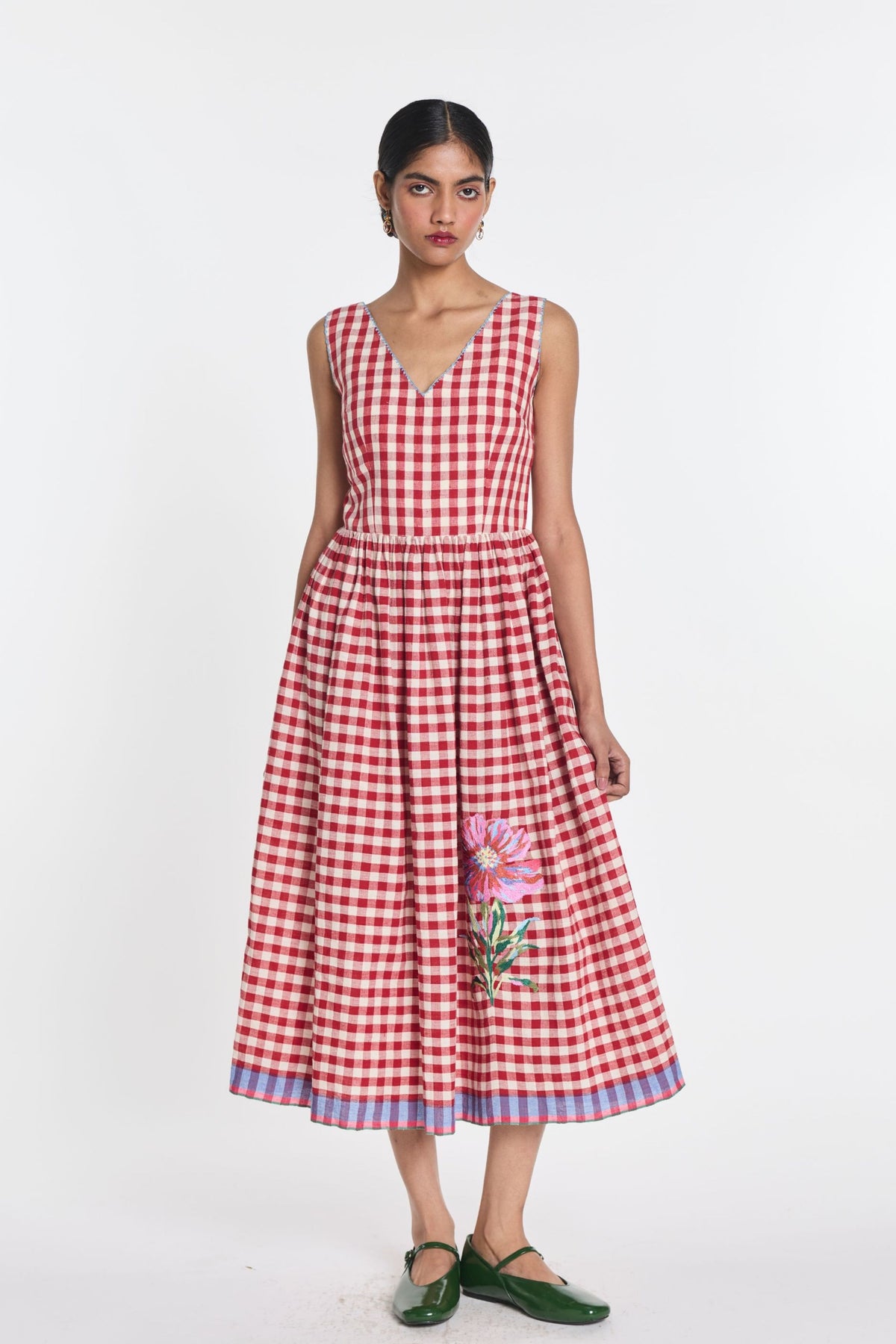 Azure Embroidered Dress