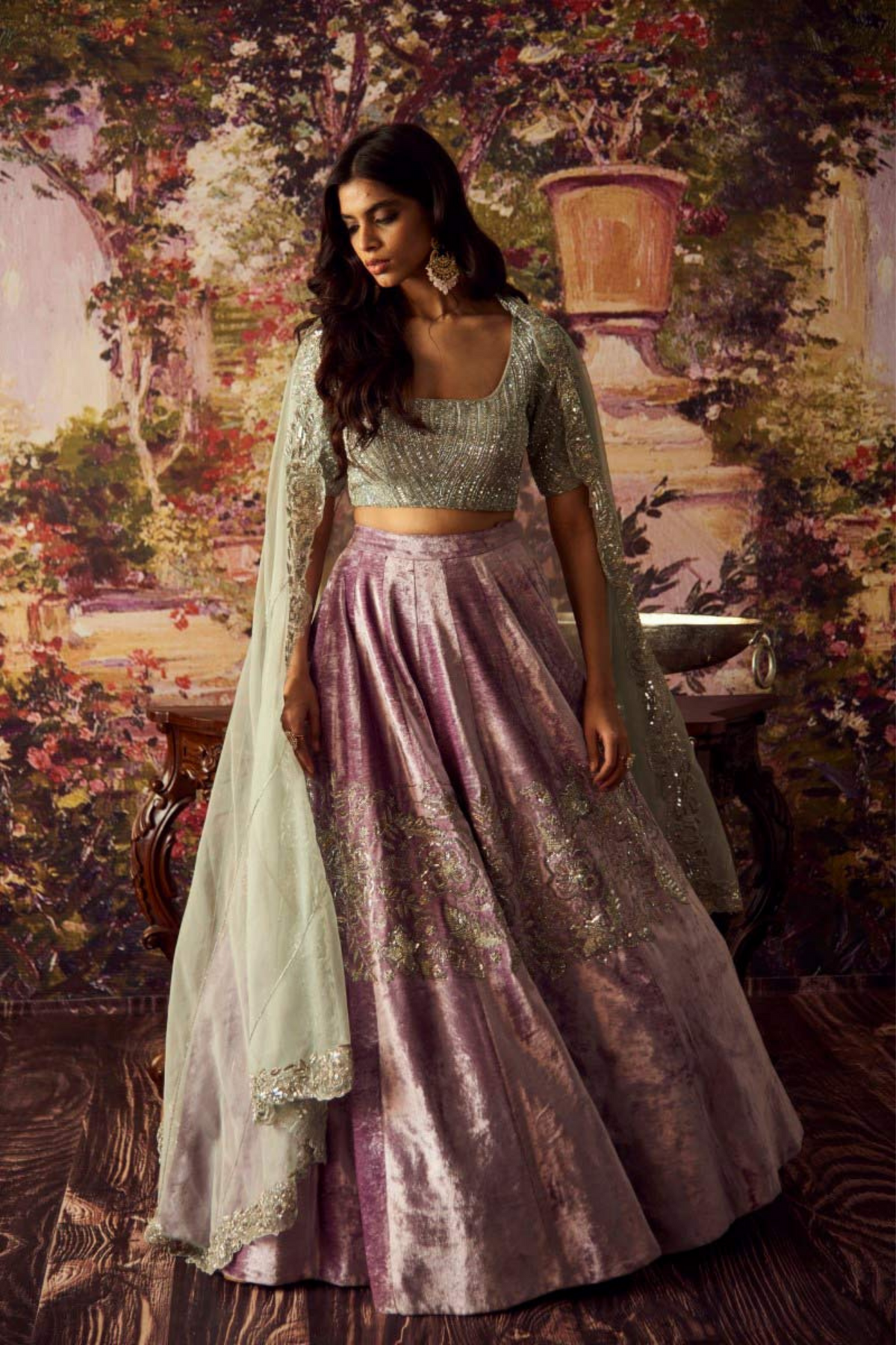 Lilac One Band Lehenga Set