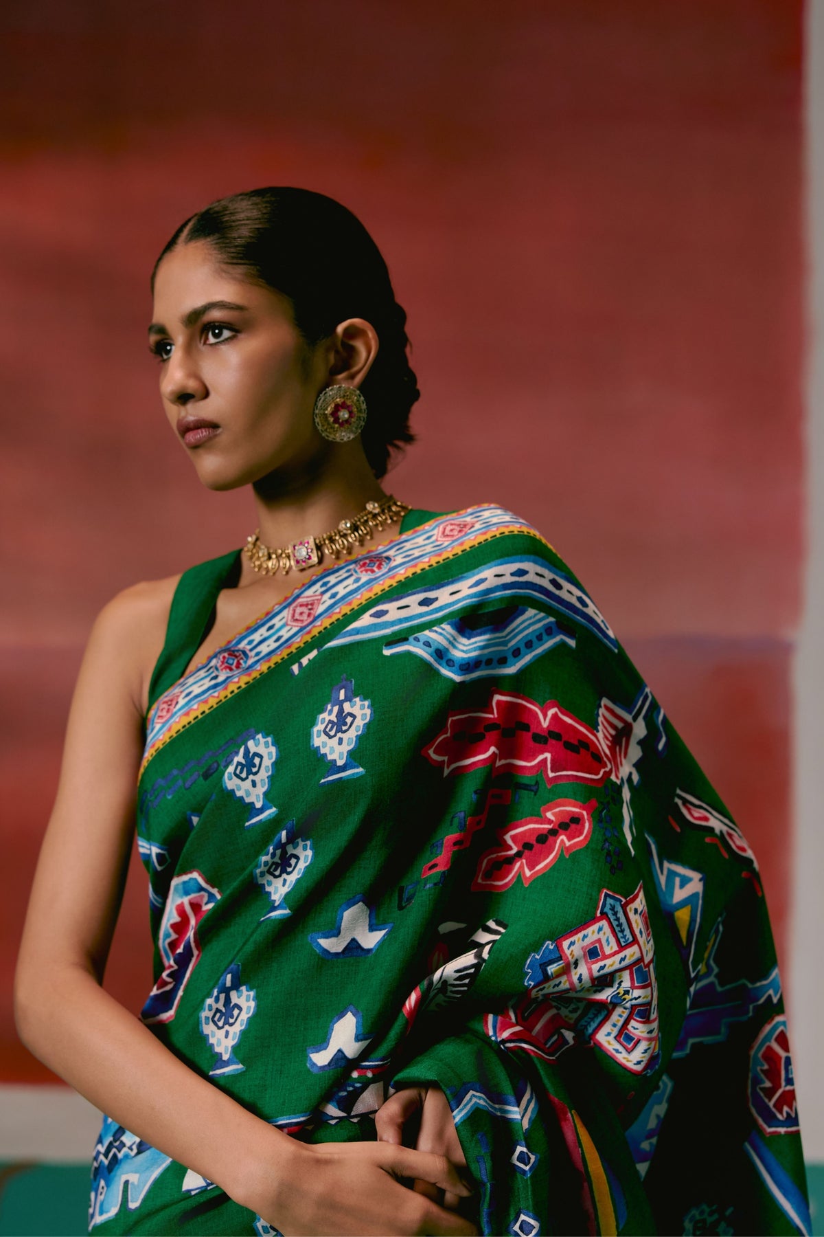 Emerald Aztec Saree