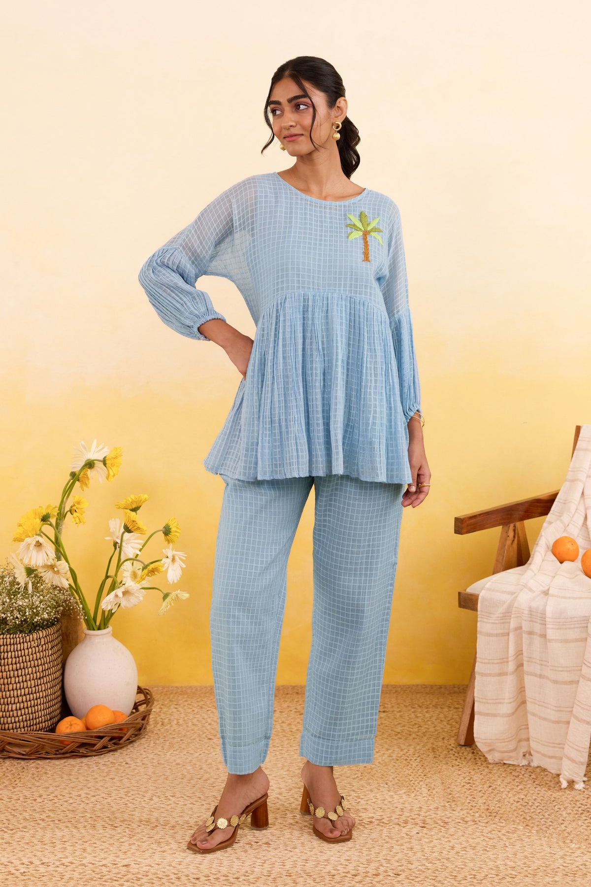 Sky Grid Co-ord Set
