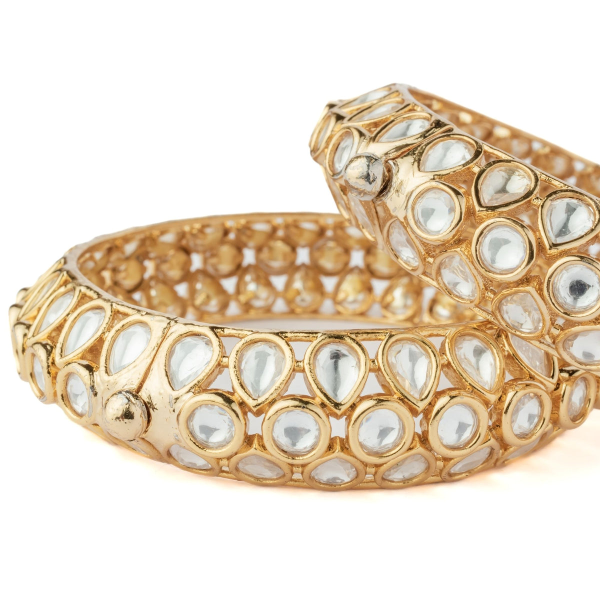 Gold Plated Kundan Bangles