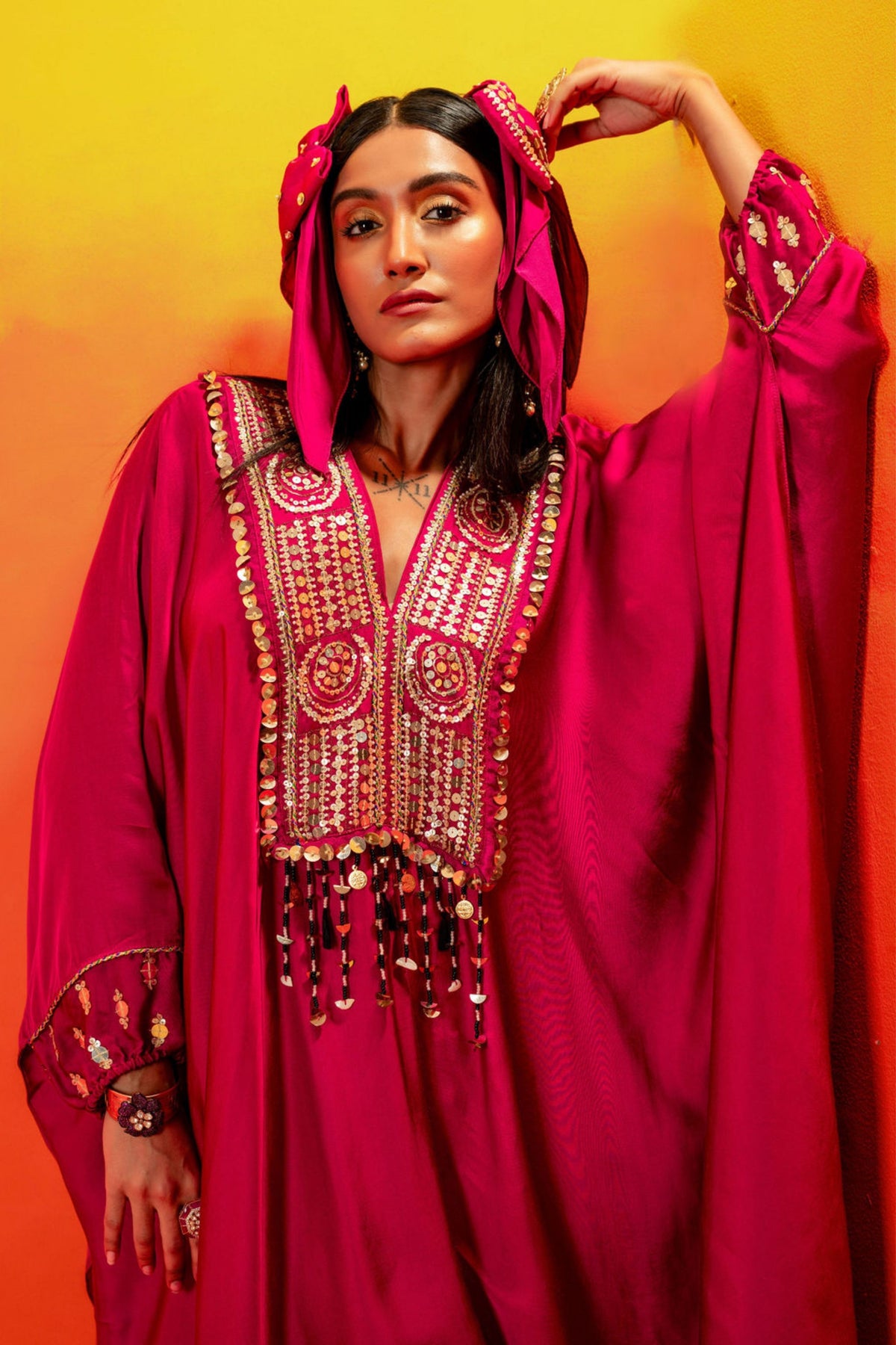 Tara Pink Festive Kaftan