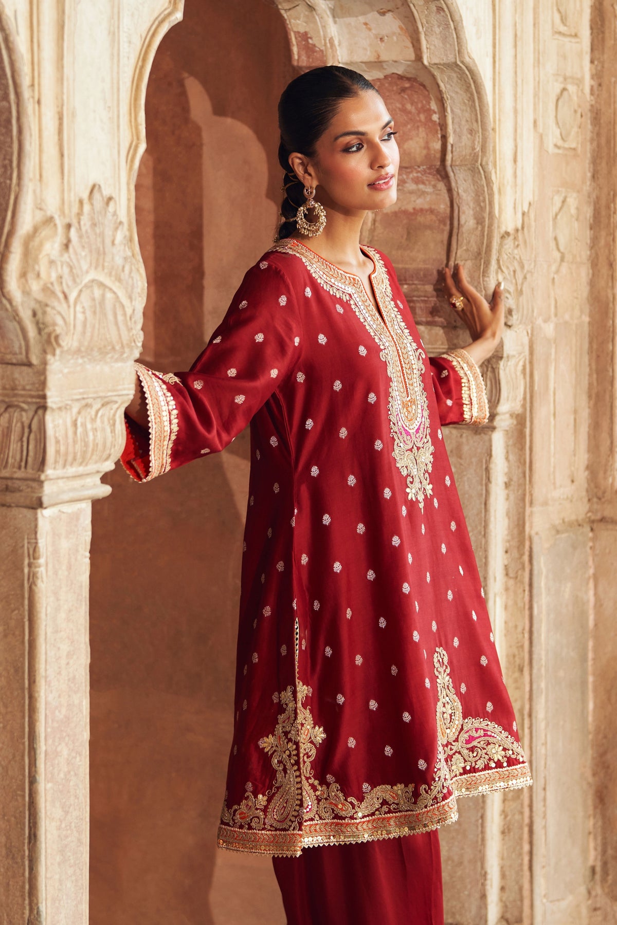 Mehwish Red Kurta Set
