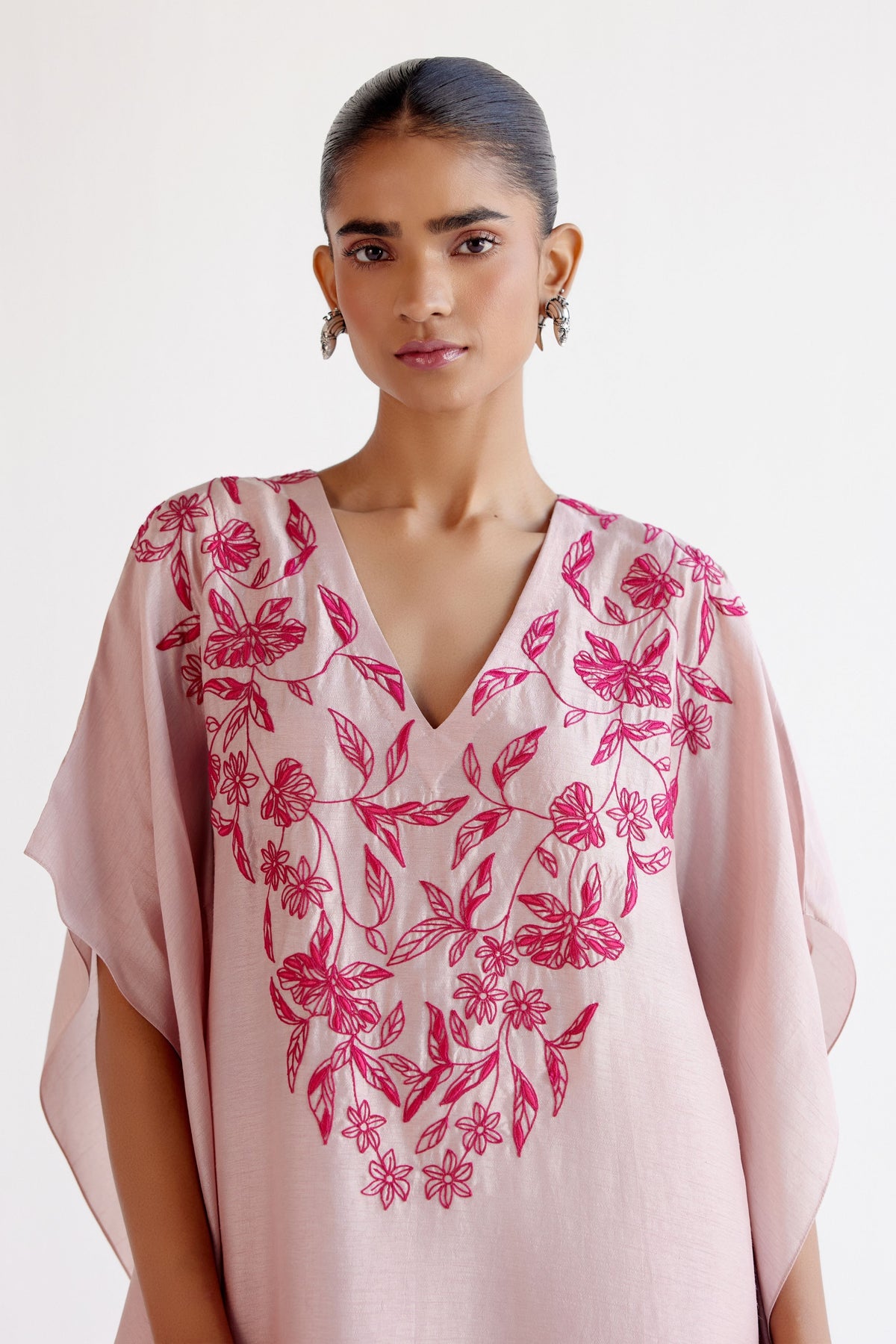 Embroidery Blush Pink Kaftan Set
