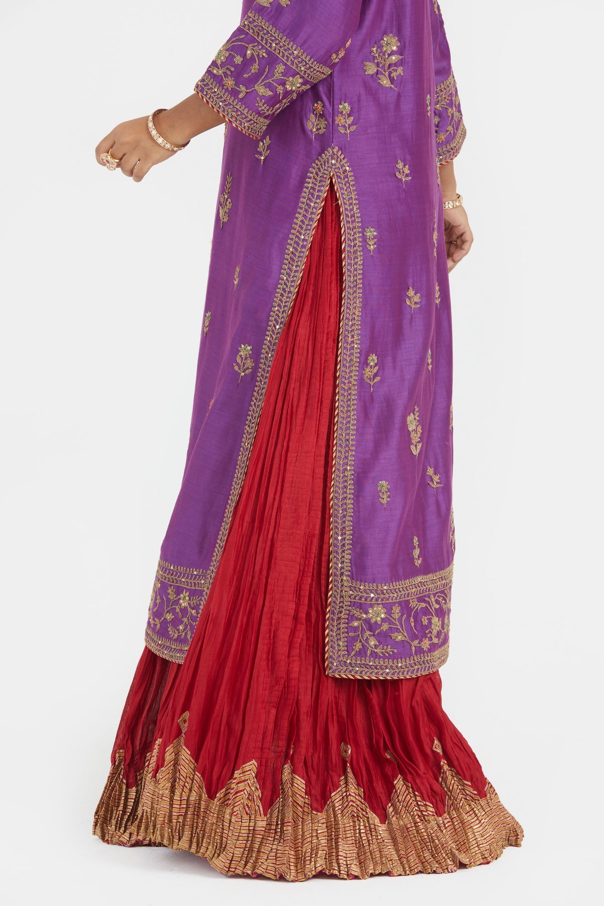 Purple Sharara Set