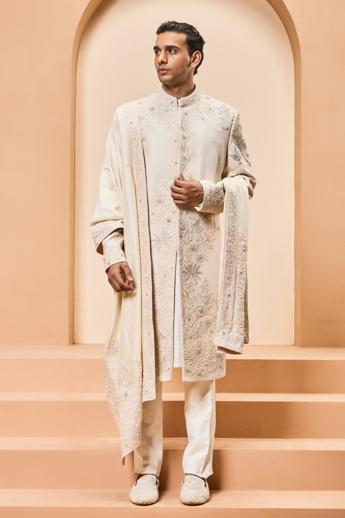 Resham Pearl Sherwani Set