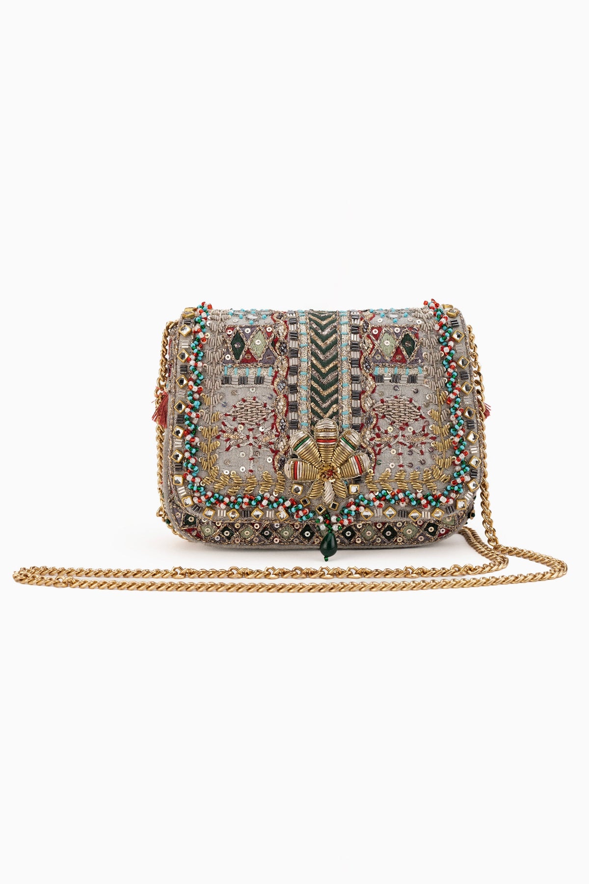 Noor Mini Clutch – Silver
