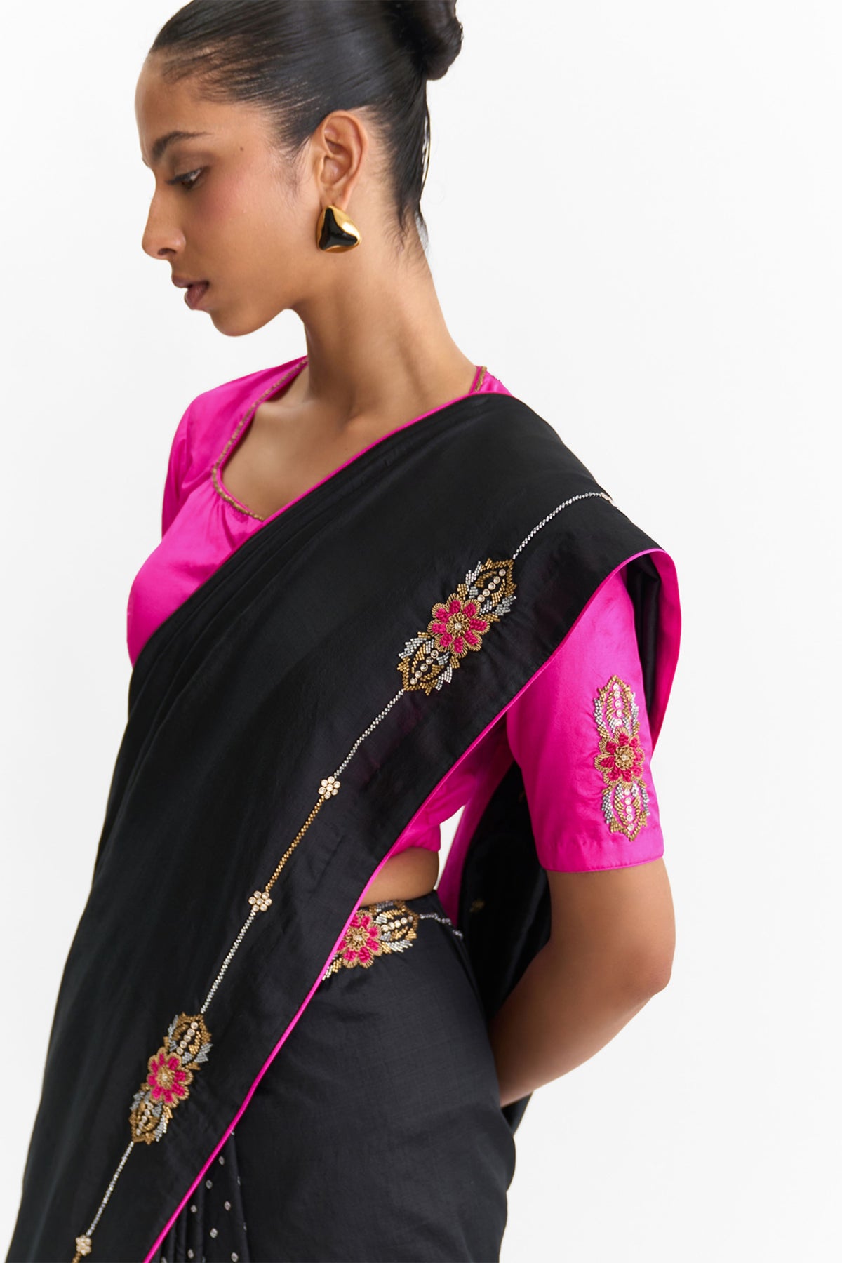 Tide Black Rani Saree