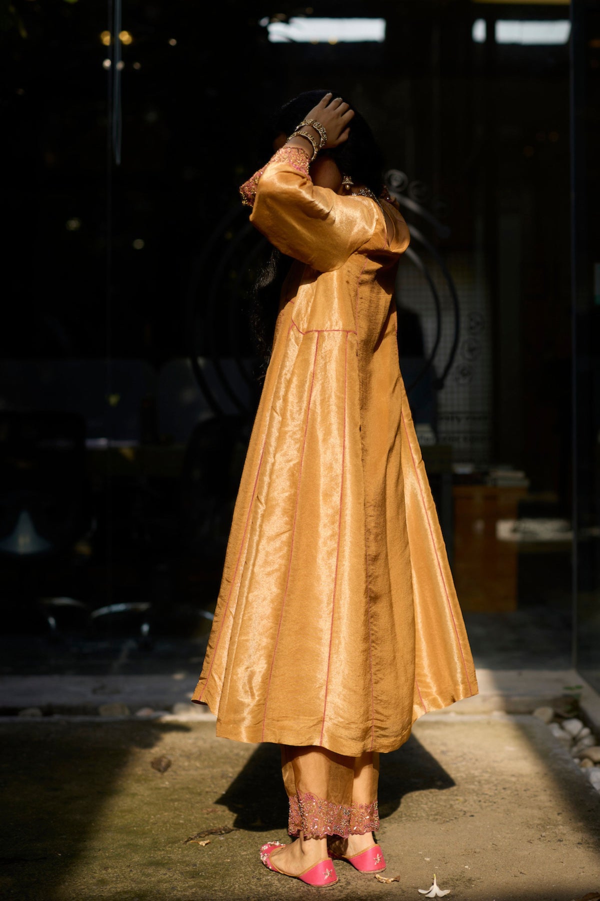 Mustard Dhara Kurta Set