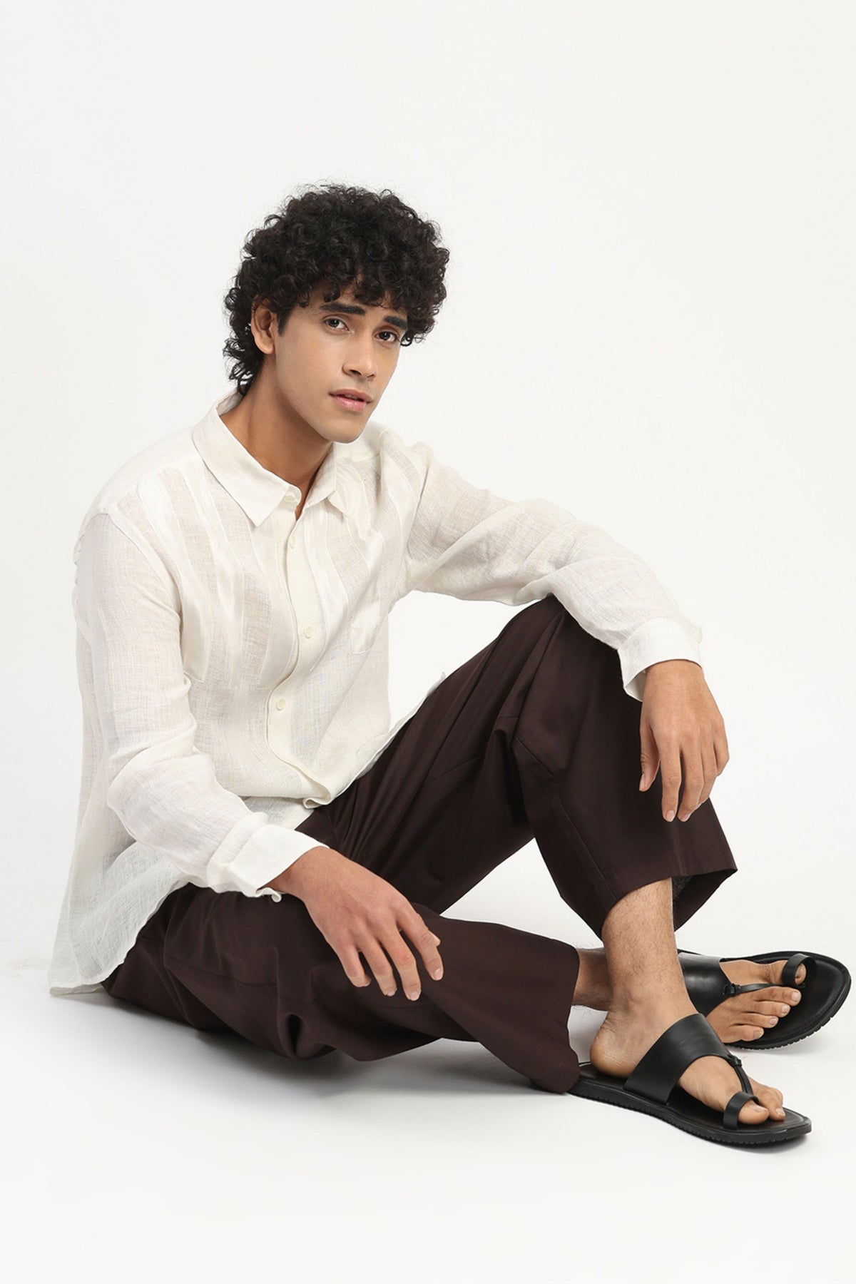 Ivory Applique Stripe Shirt