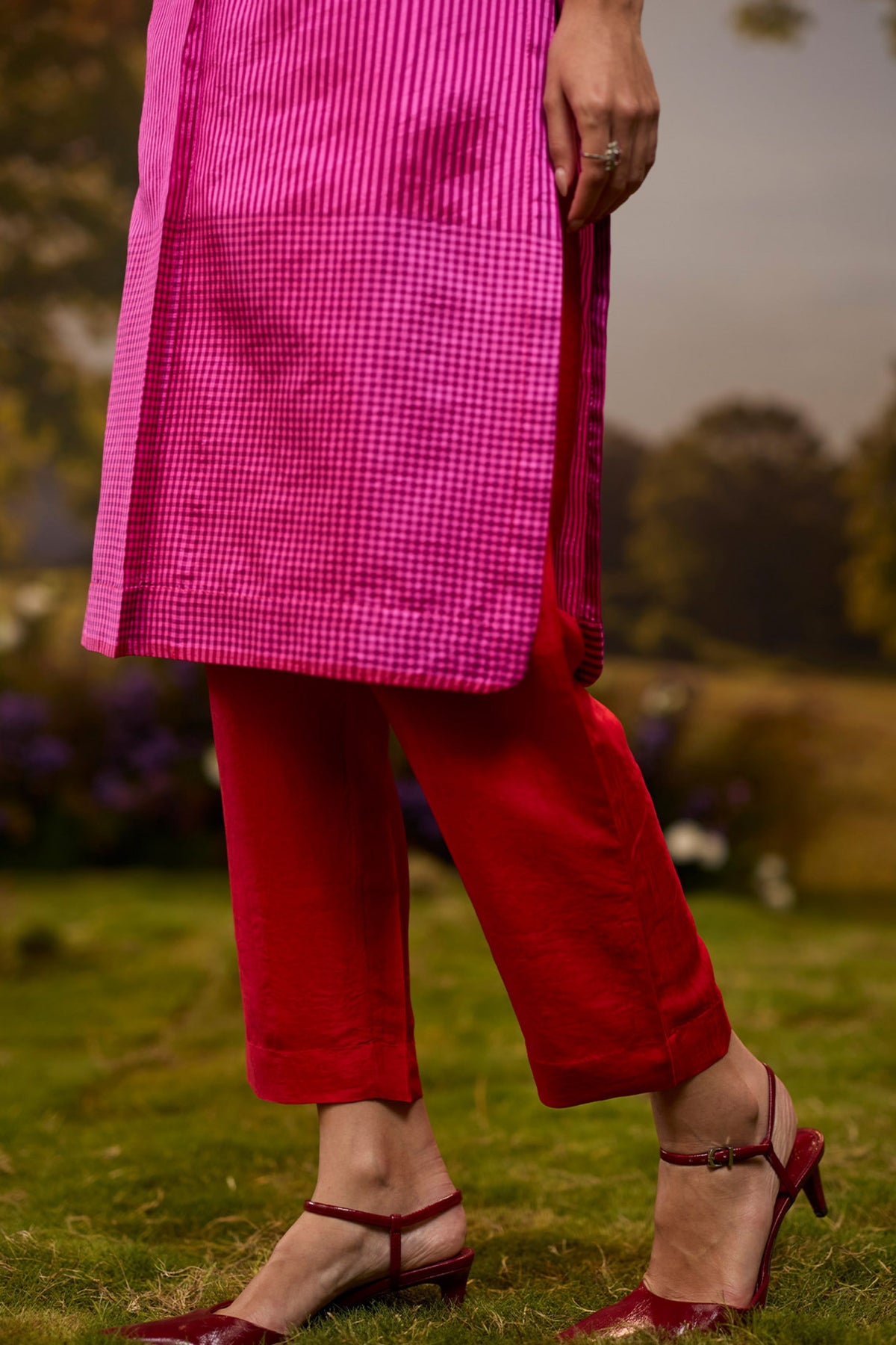 Rhythm n Rhyme Embroidered Pink Kurta Set