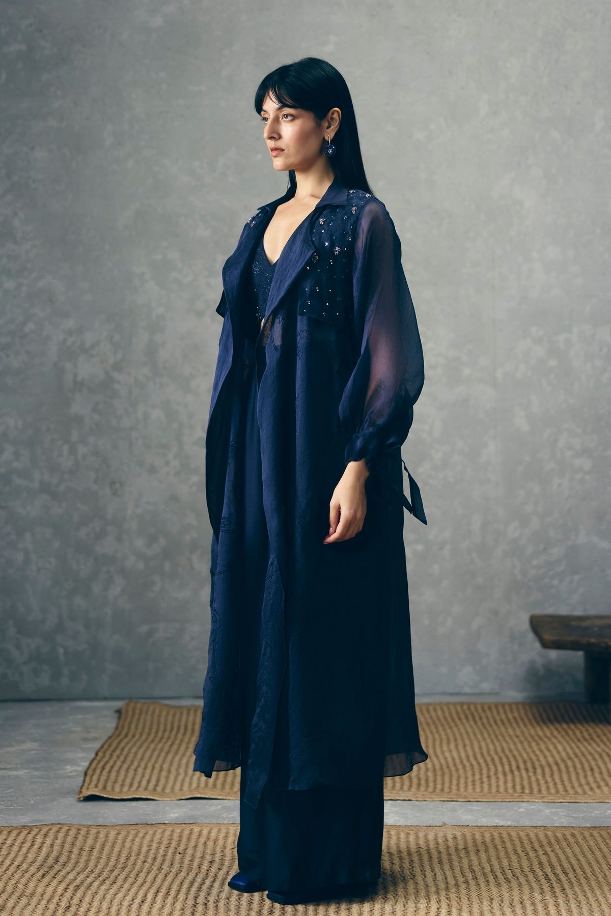 Nami Navy Blue Jacket Set