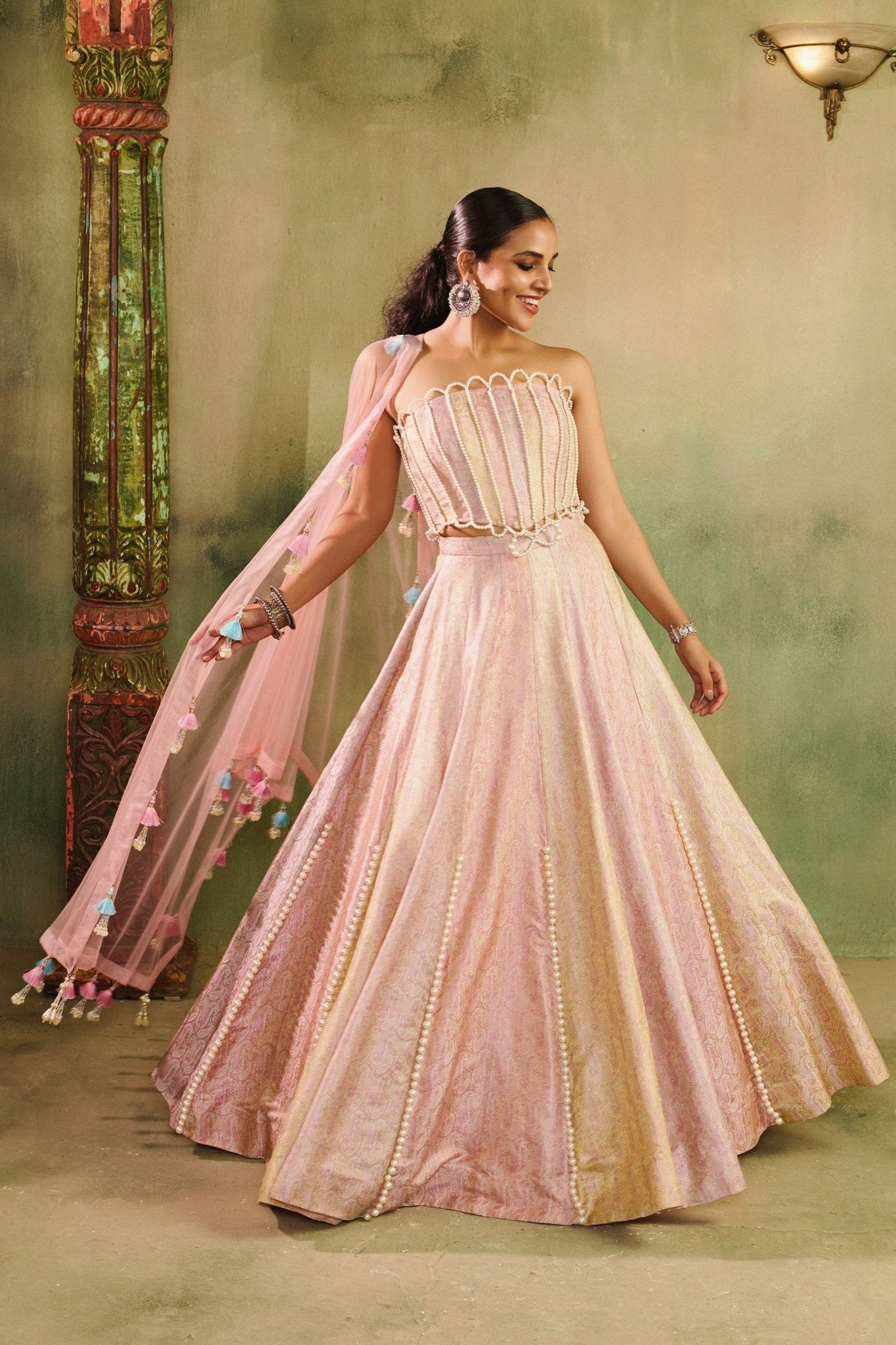 Rose Paisley Lehenga Set - Reeti Arneja - Elahe