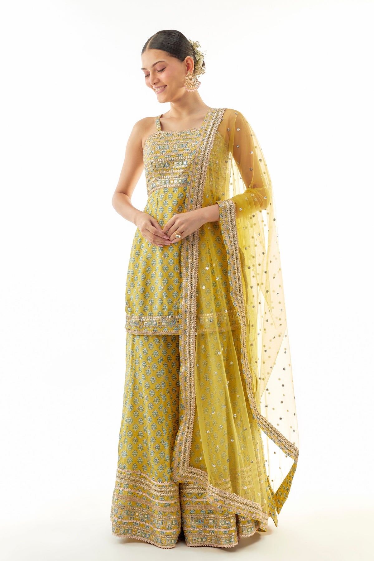 Yellow Nitya Sharara Set