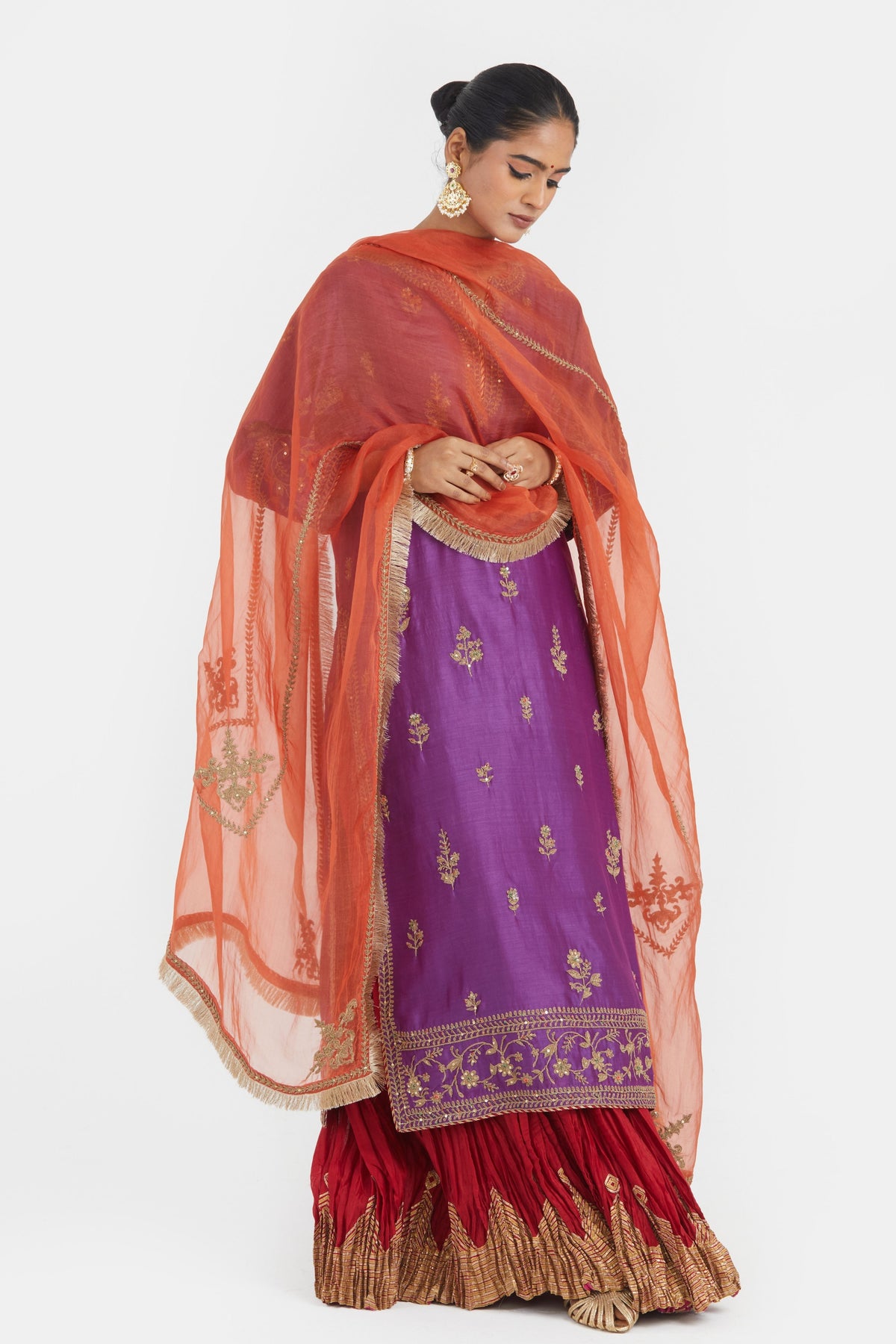 Purple Sharara Set