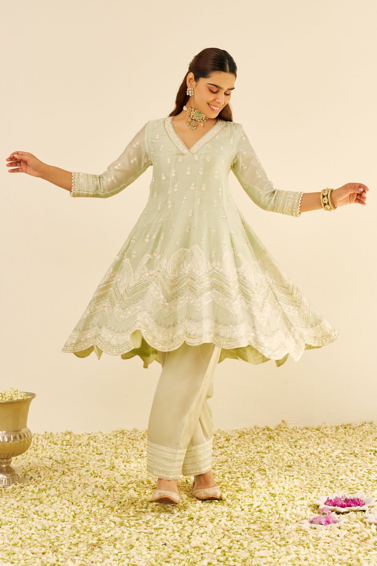 Meeram Mint Short Anarkali With Salwar