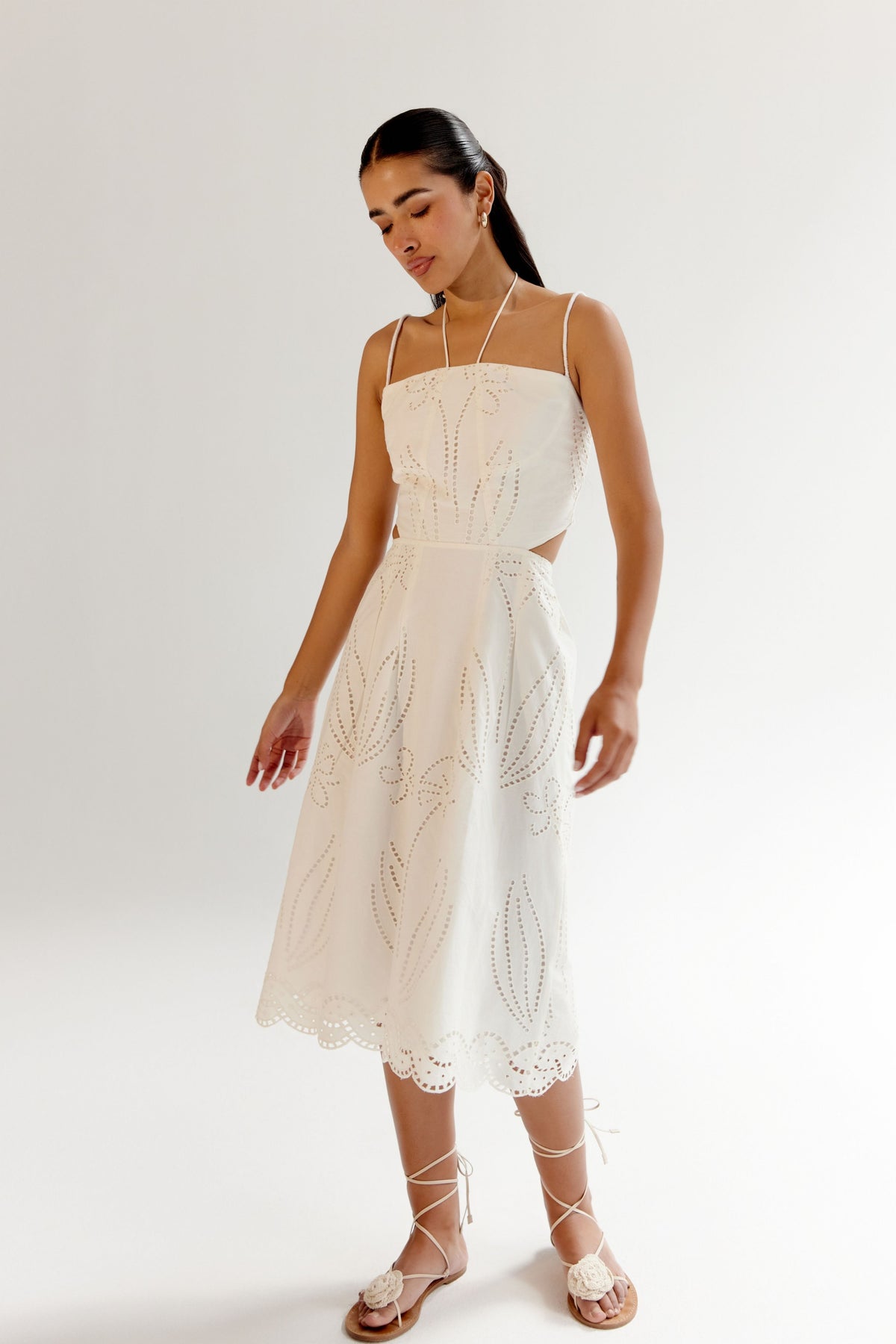 White Ariel Midi Dress