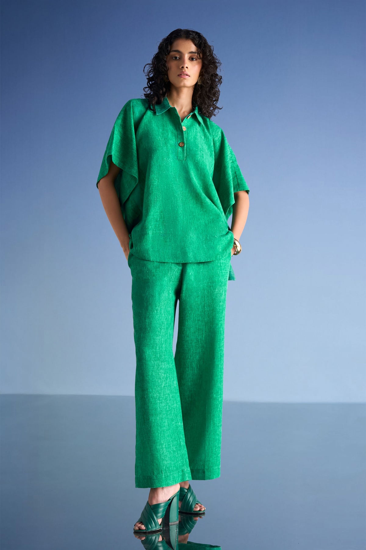 Green Kaftan Top