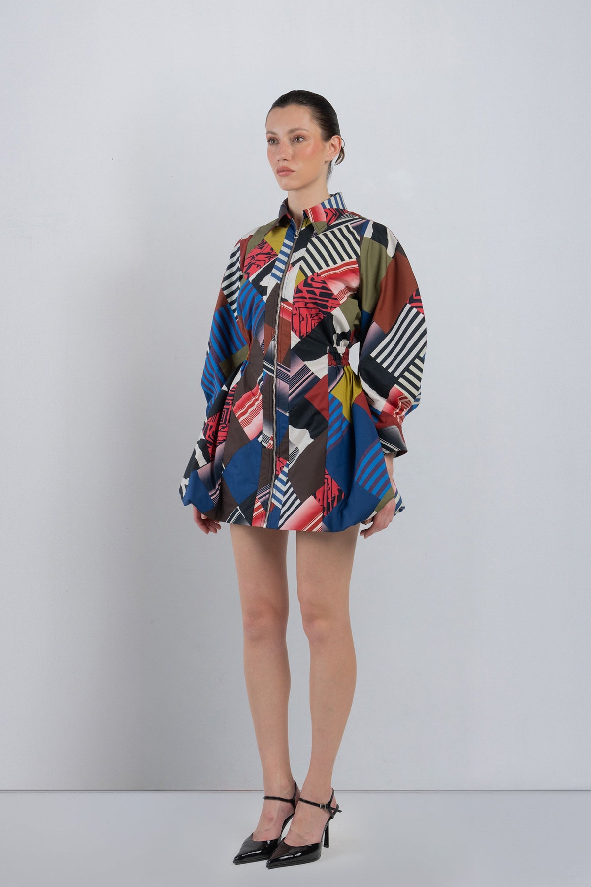 Mosaic Bubble Hem Dress