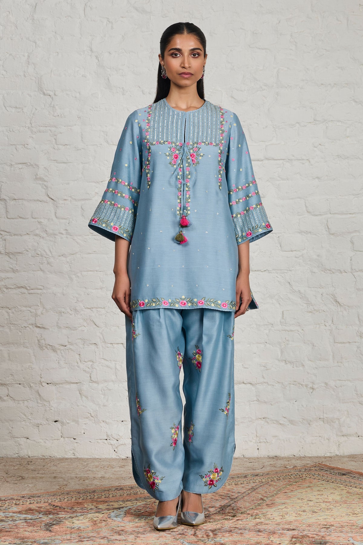 Annora Blue Short Kurta Set