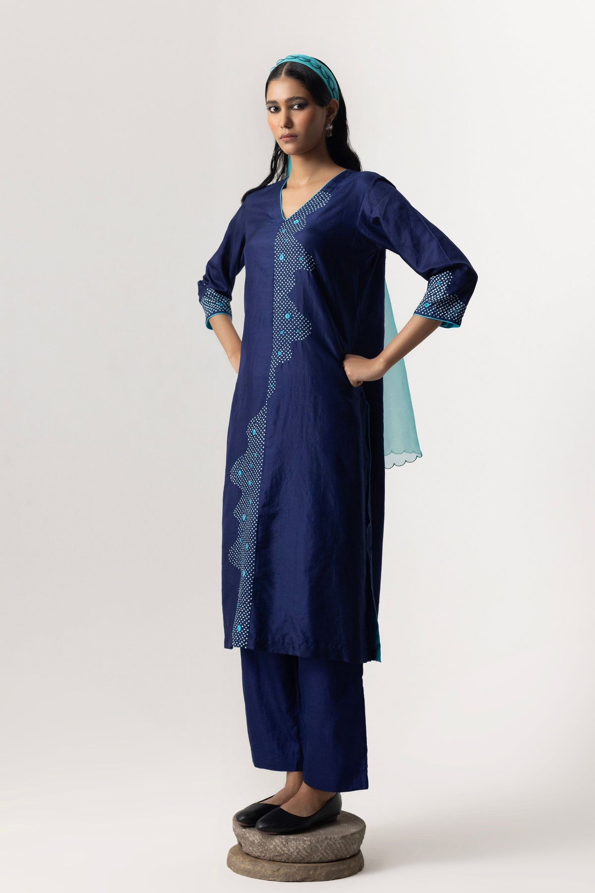 Blue Abstract Kurta Set