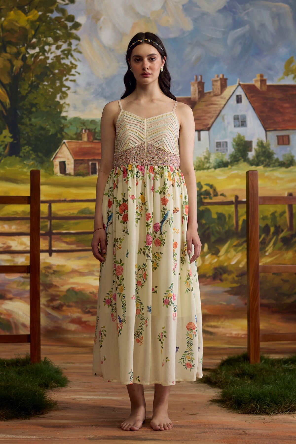 Lumina Floral Chanderi Dress