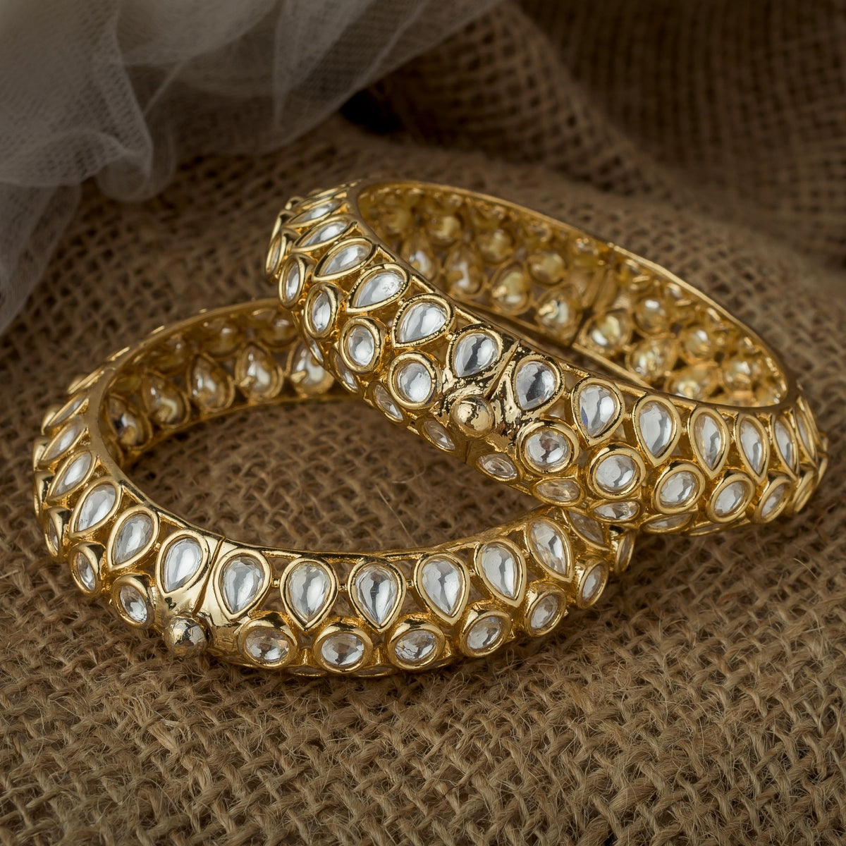 Gold Plated Kundan Bangles