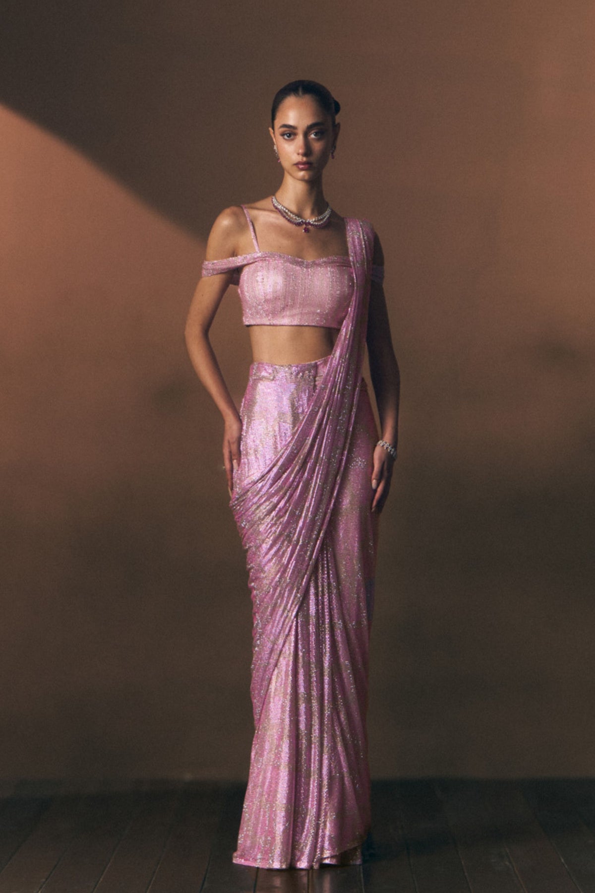Marigold Drape Saree Set