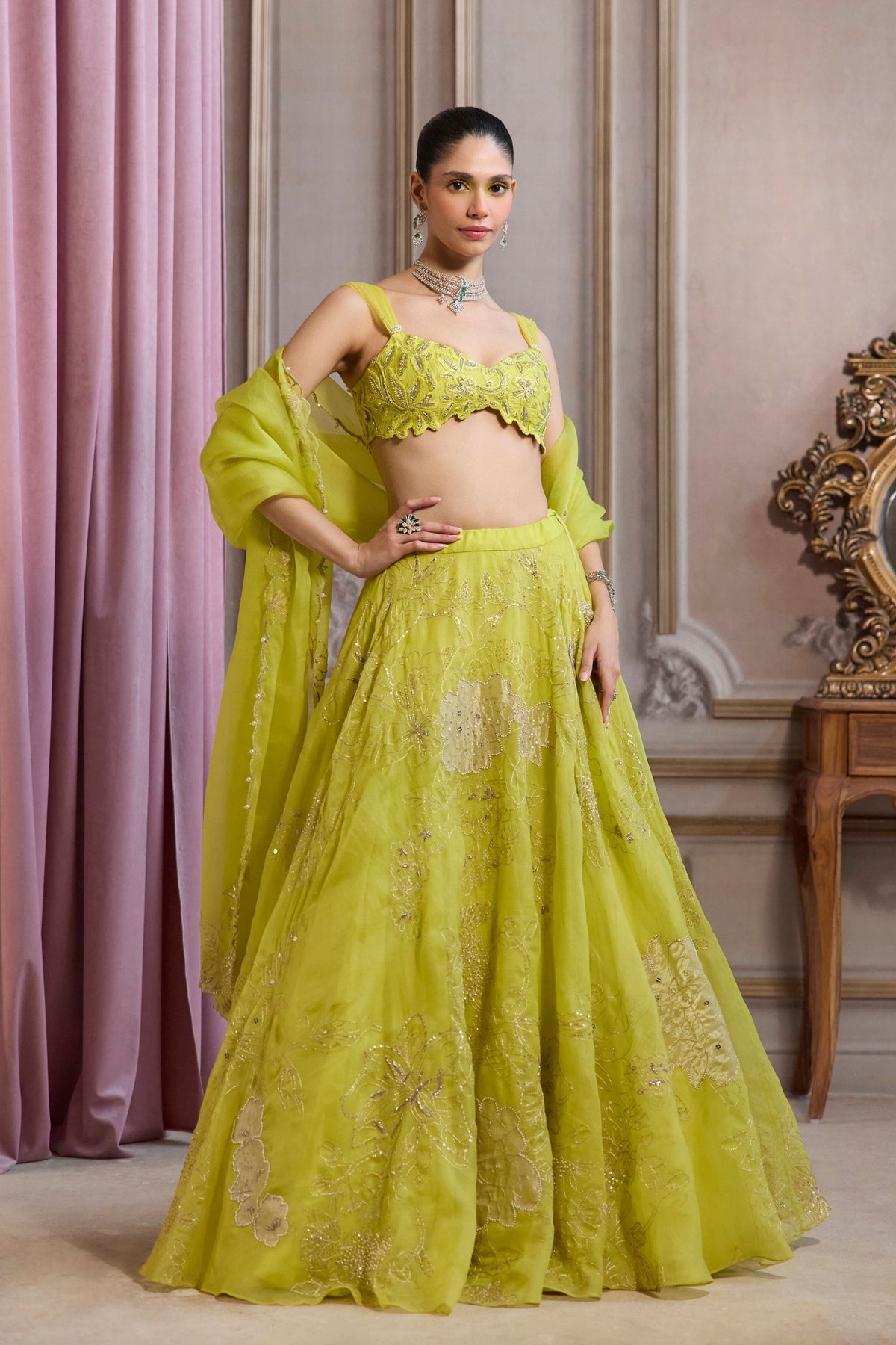 Neon Green Lehenga Set