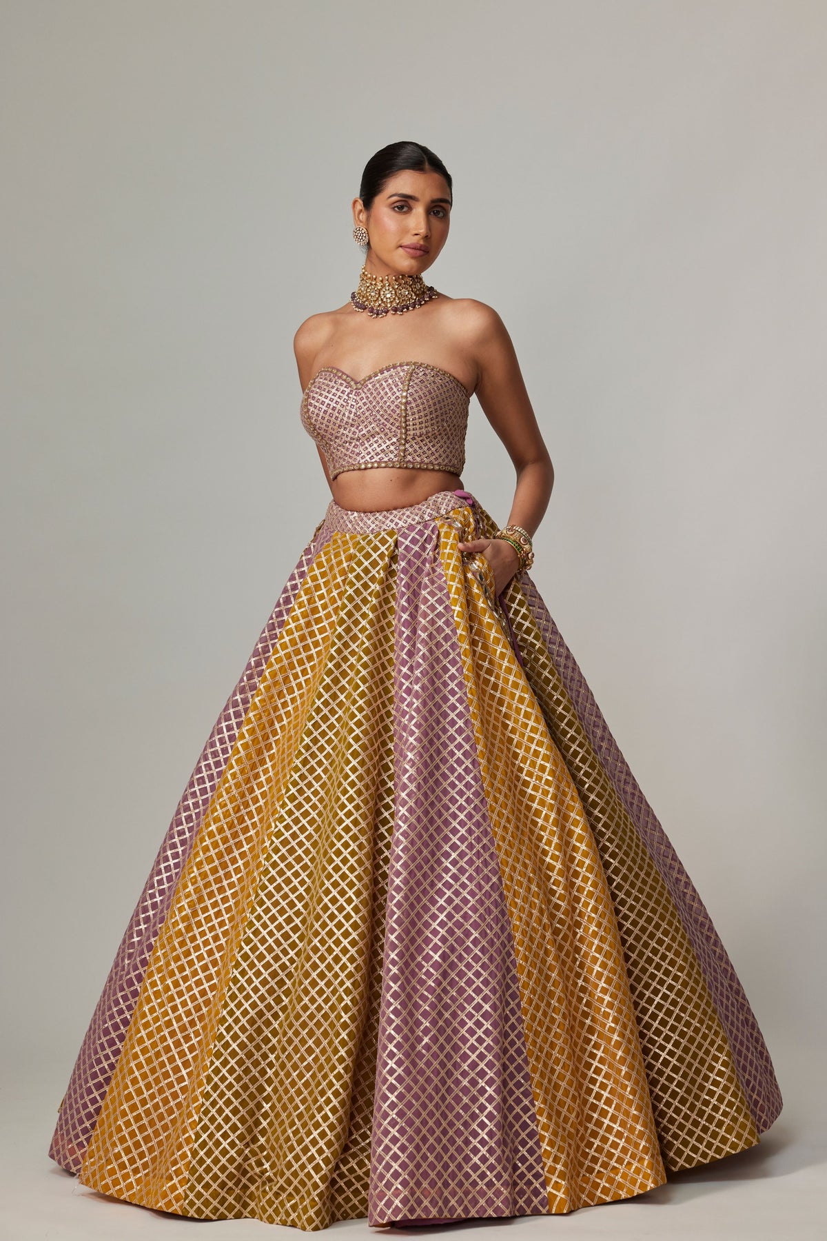 Mustard Multicolor Lehenga Set