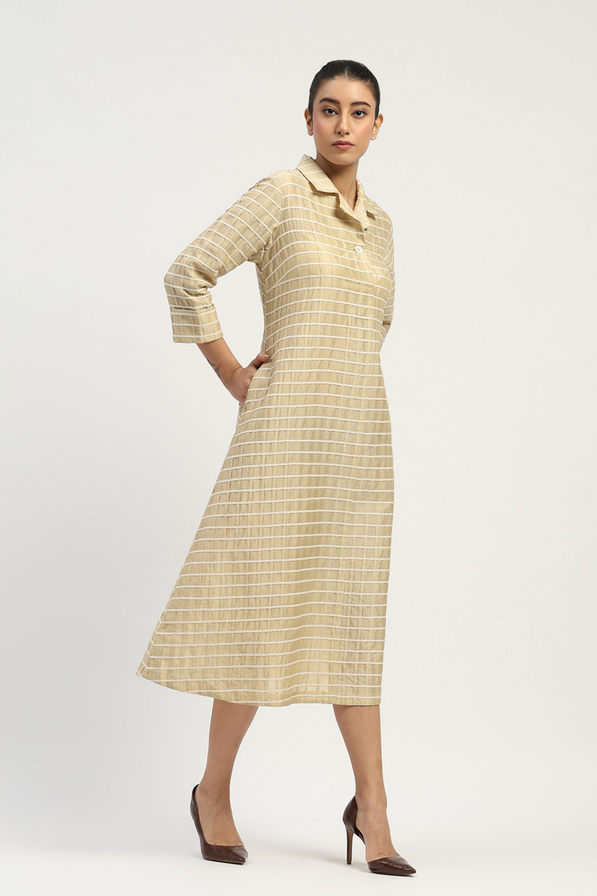 Pleat & Tape Dress