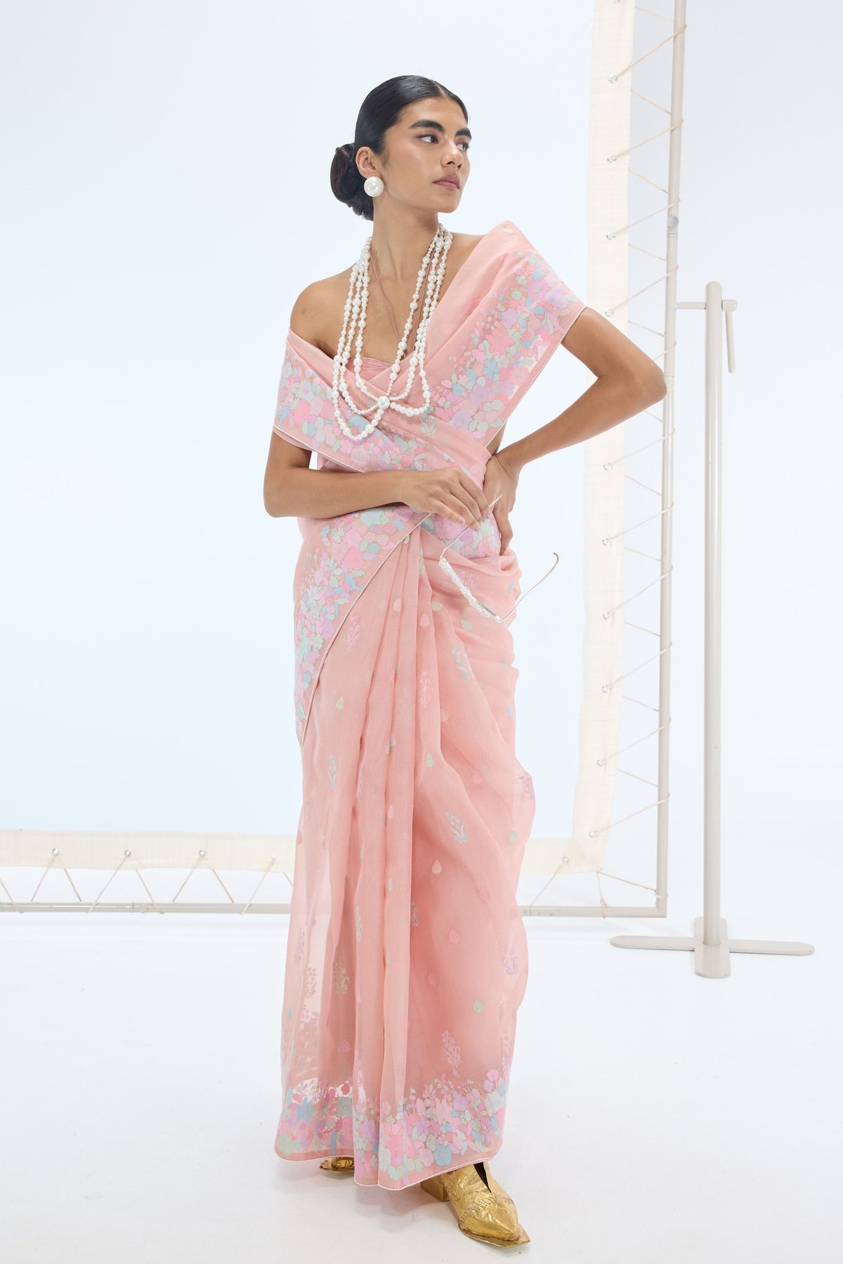 The Lexi Saree in Peach