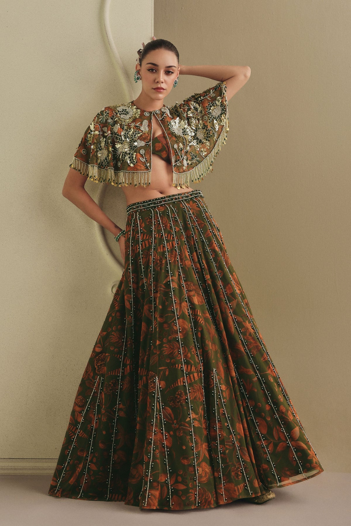 Olive Green Lehenga Set