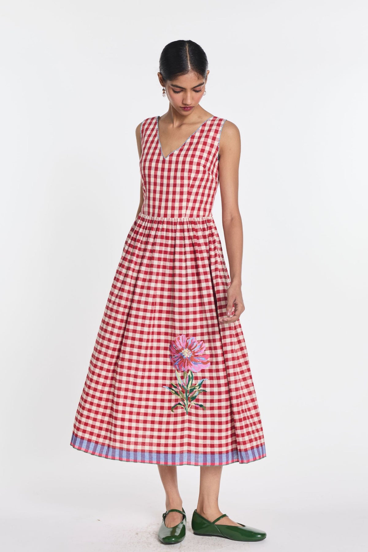 Azure Embroidered Dress