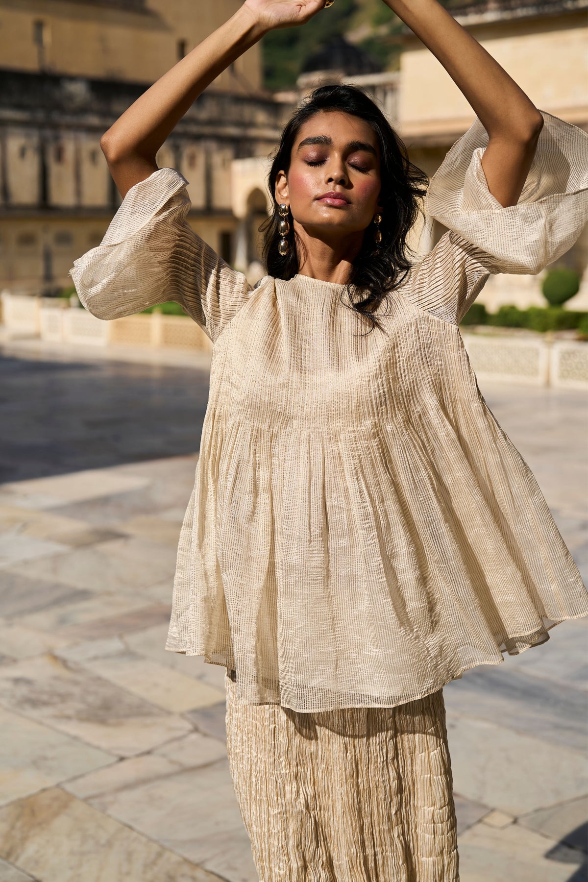 Pleated and Crinkled Co-ord Set