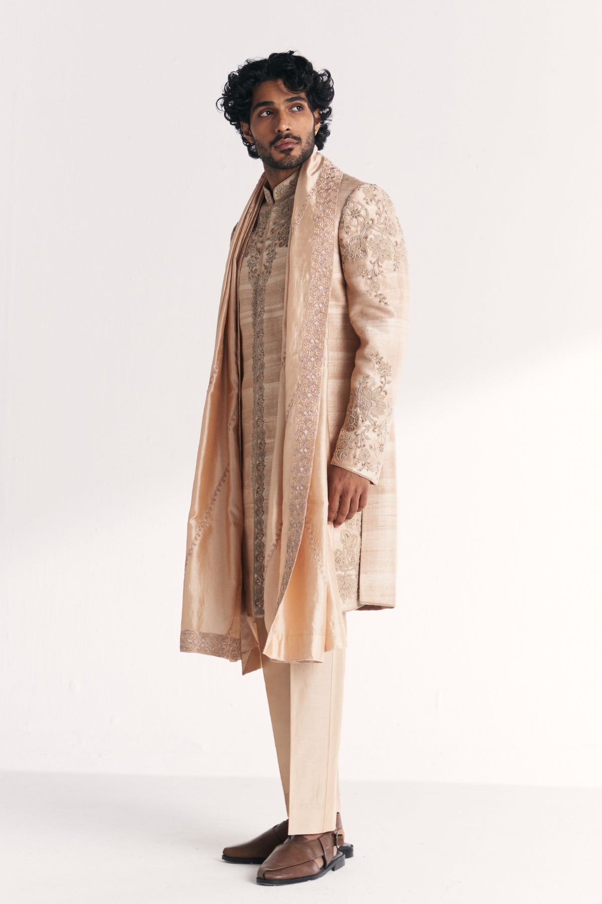 Utsav Ivory Achkan Set