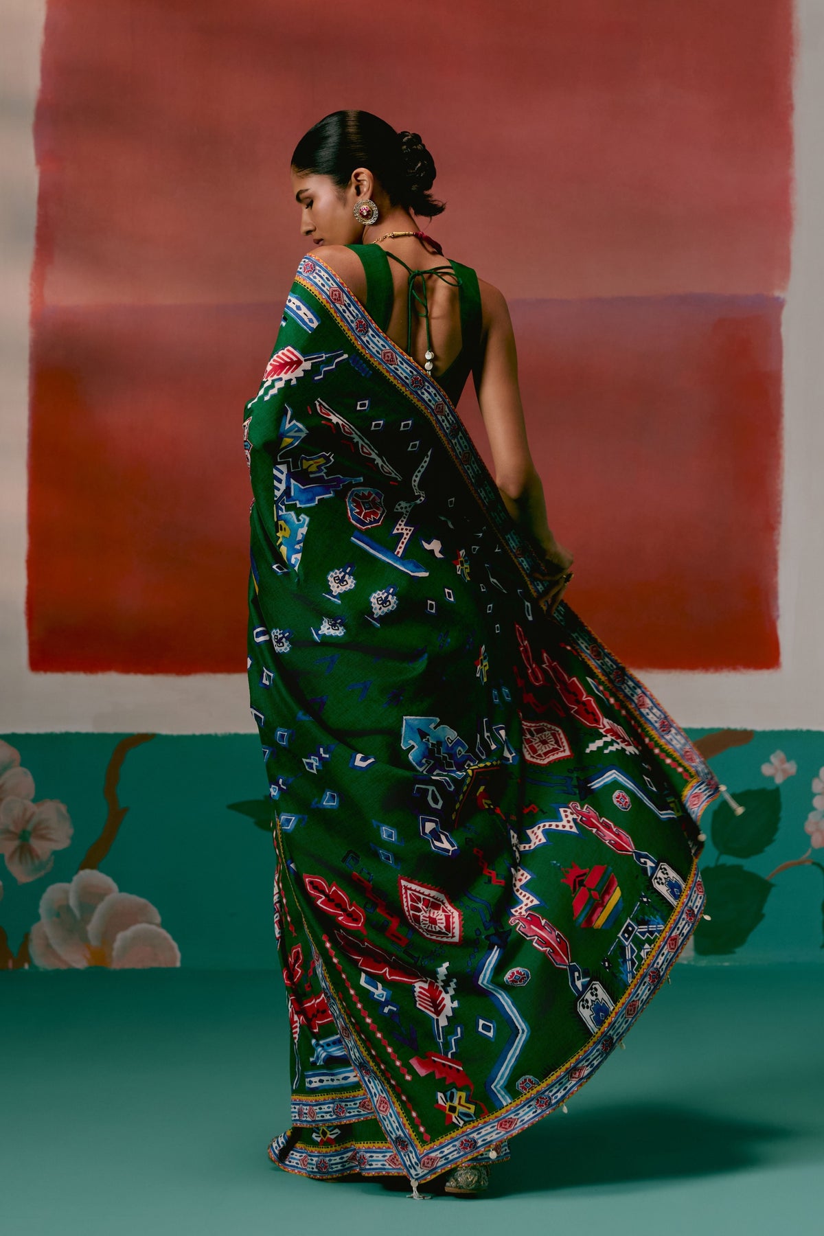 Emerald Aztec Saree