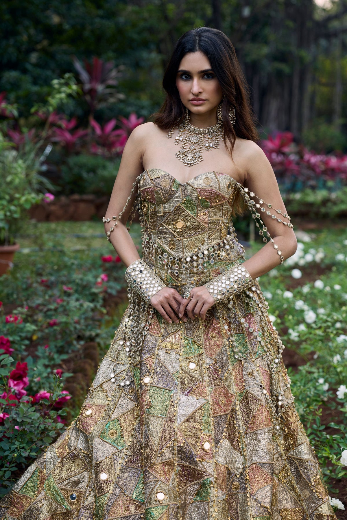 Gulnaar Gota Lehenga Set