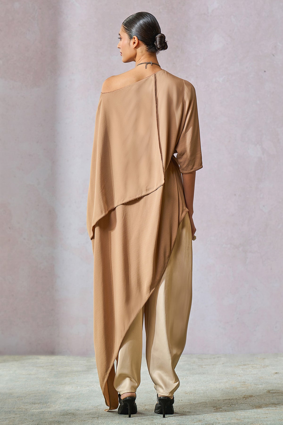 Brown Dhoti With Top
