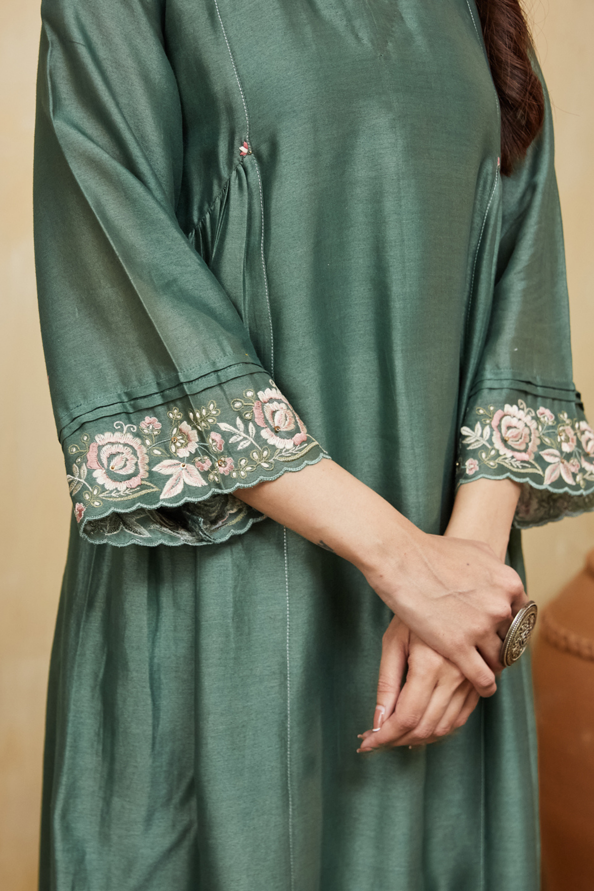 Green Floral Nadia Kurta Set