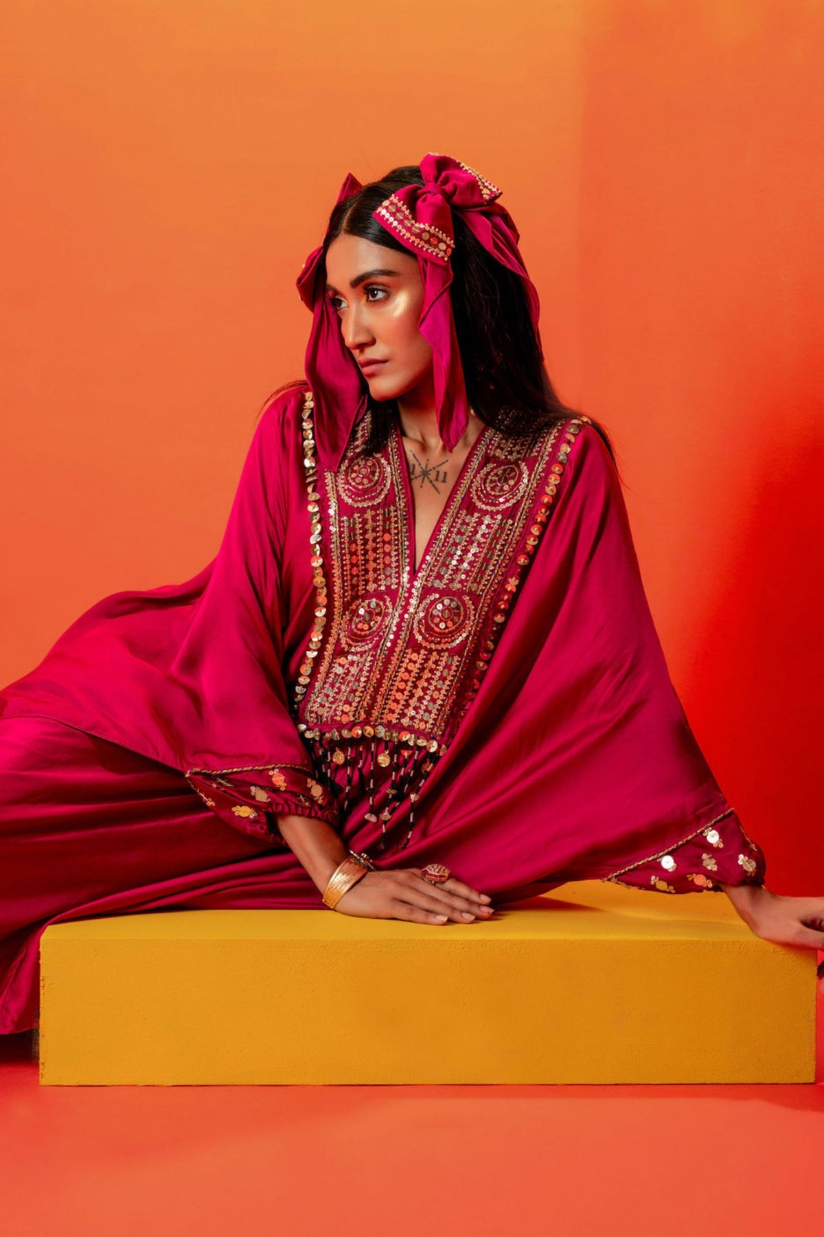 Tara Pink Festive Kaftan