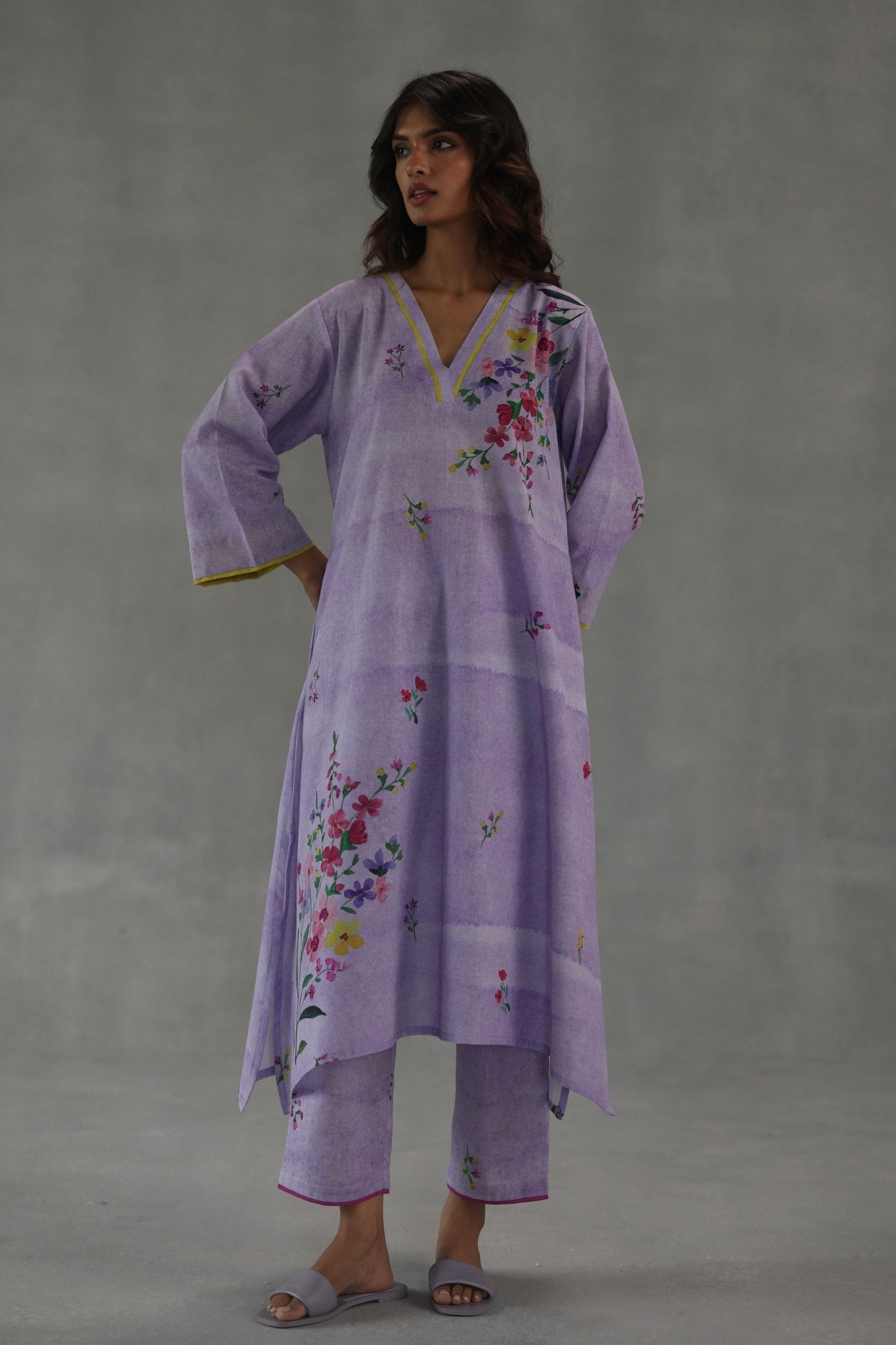 Viola Kurta Set - Roza Pret - Elahe