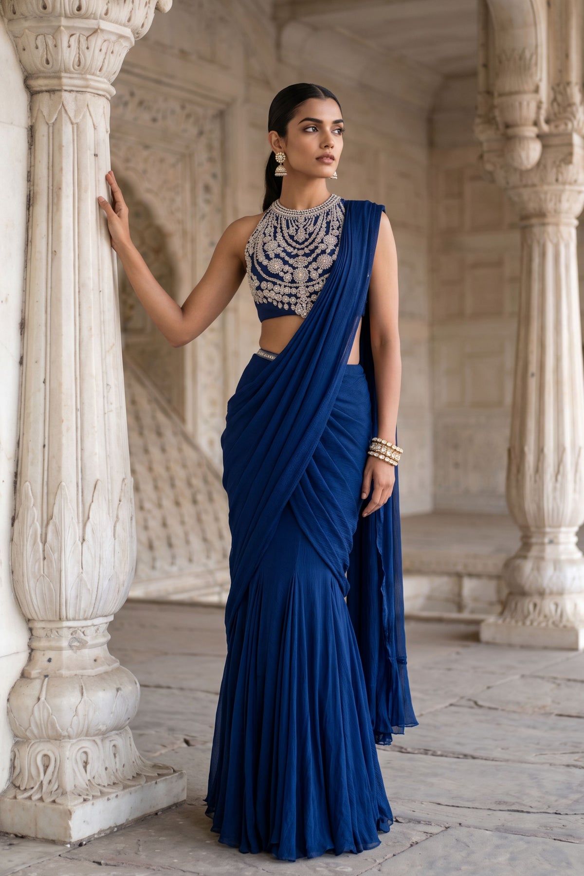 Neel Dipti Draped Saree Set