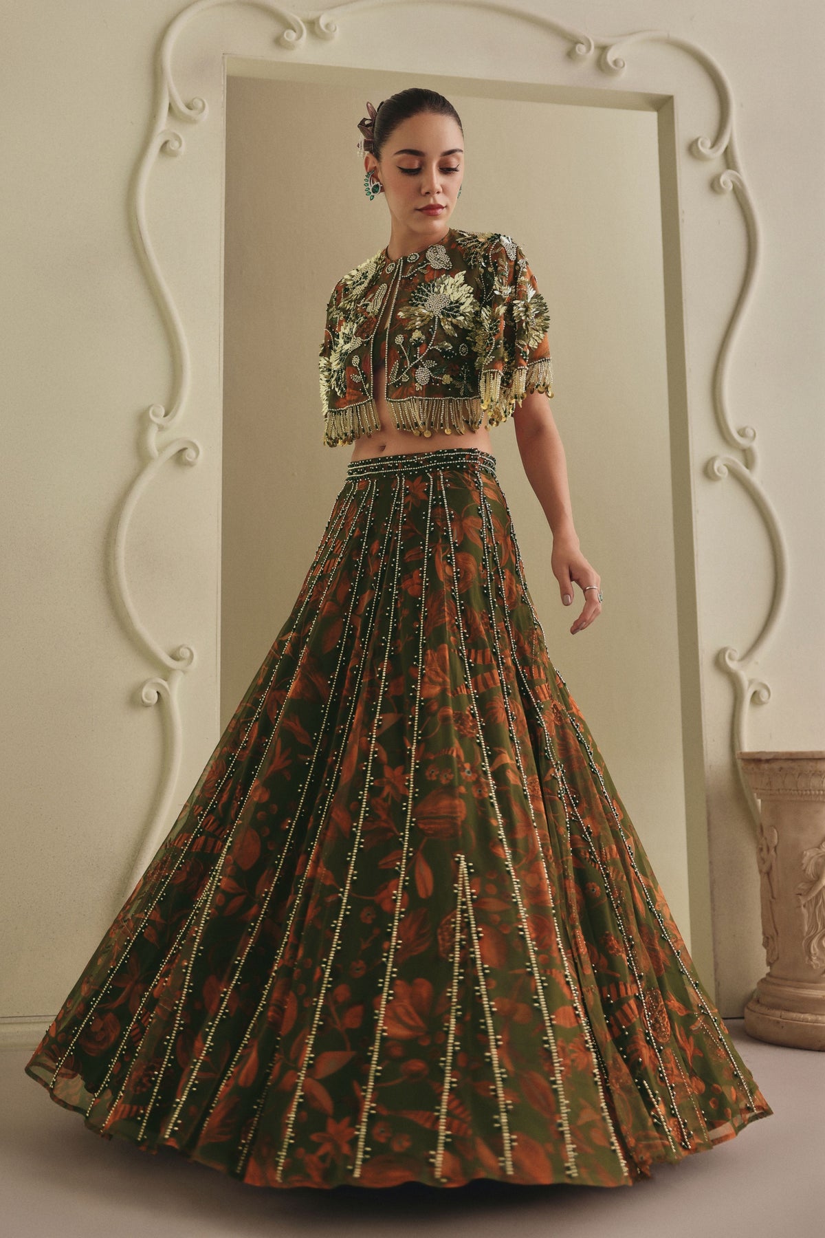 Olive Green Lehenga Set