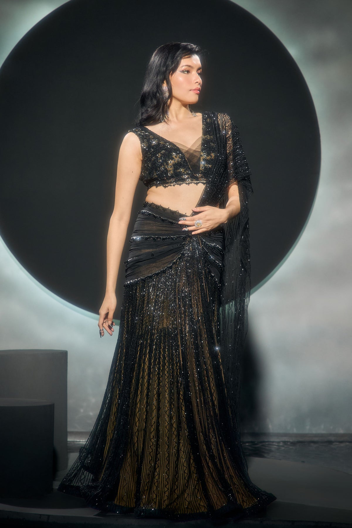 Lunaira Draped Saree Set