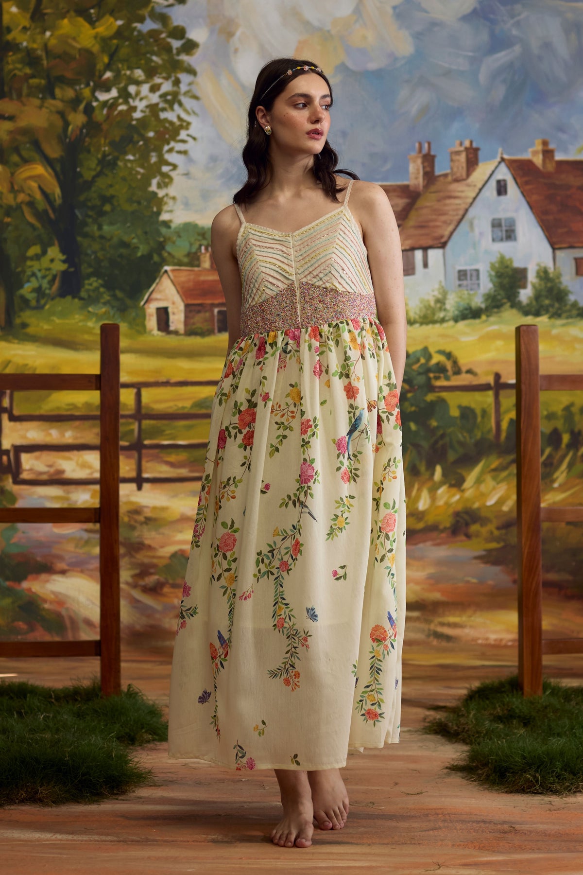 Lumina Floral Chanderi Dress