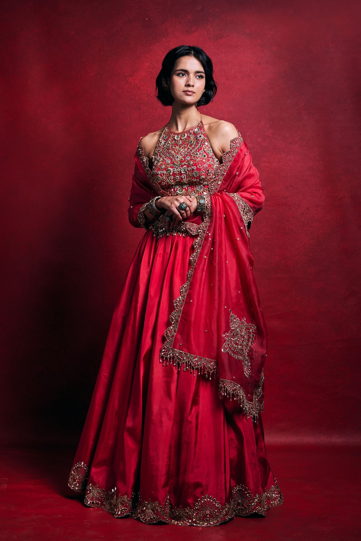 Fuchsia Pink Silk Lehenga Set