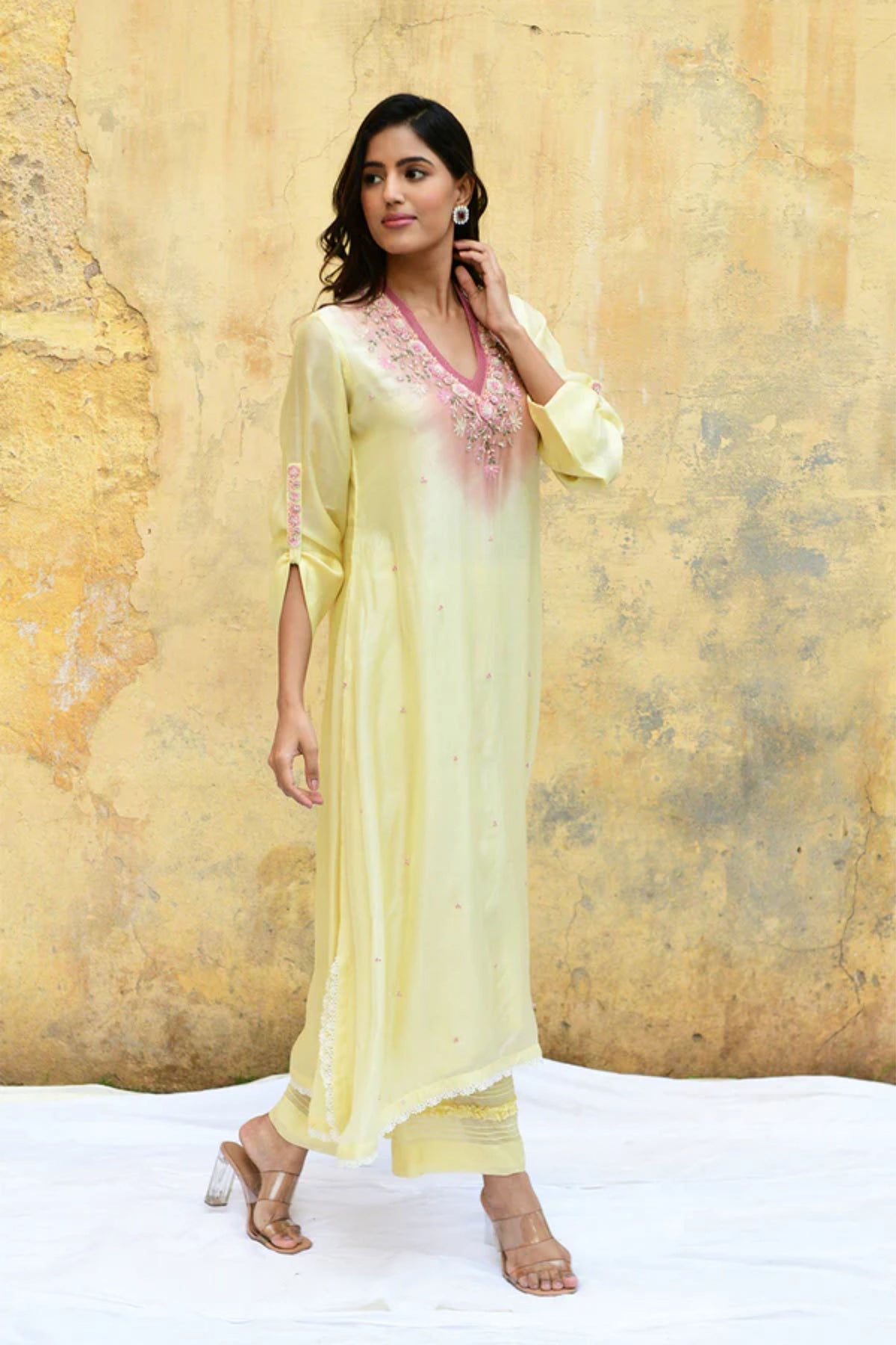 Lemon Yellow Mystic Knot Kurta Set