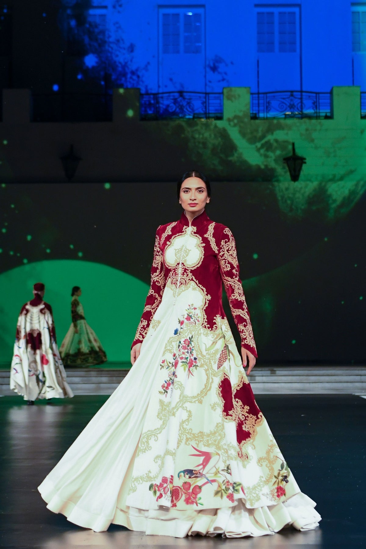 Embroidered Velvet &amp; Matka Silk Jacket