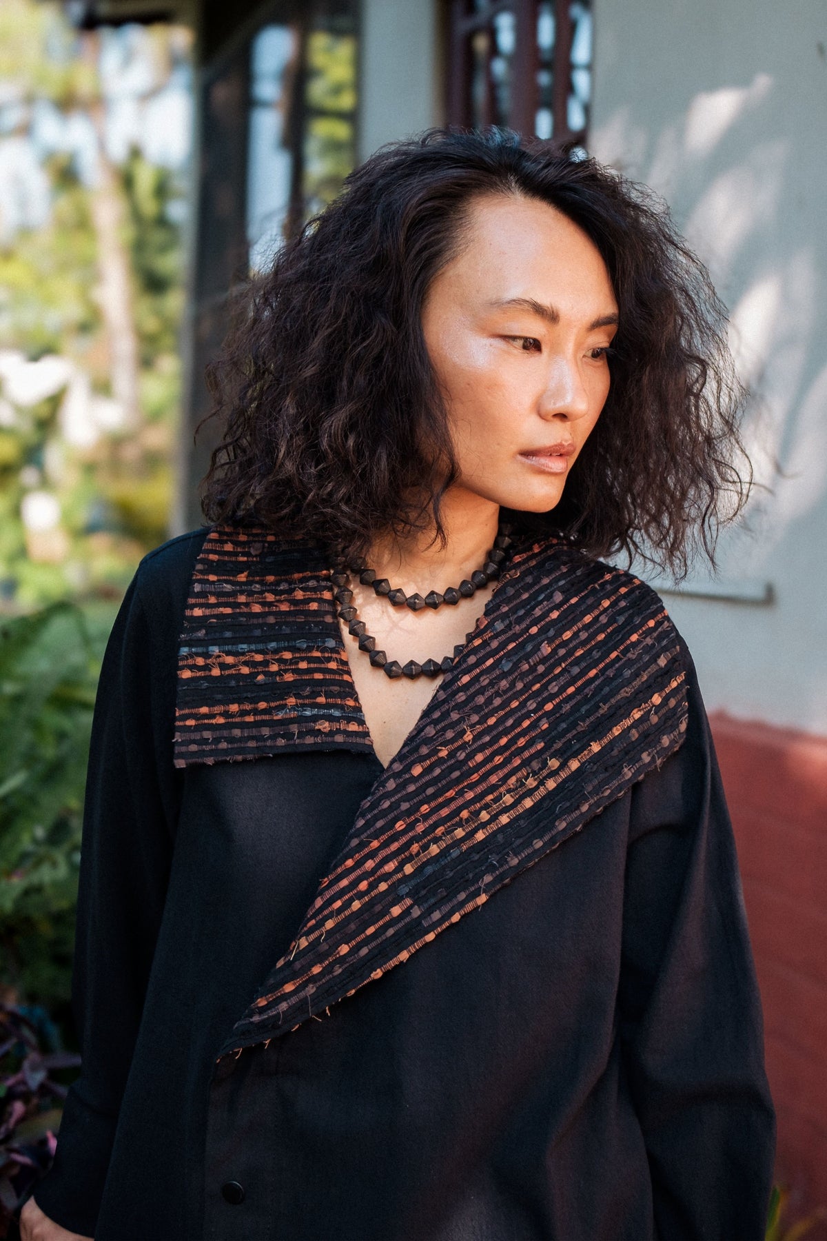 Black Copper Arrow Collar Shirt